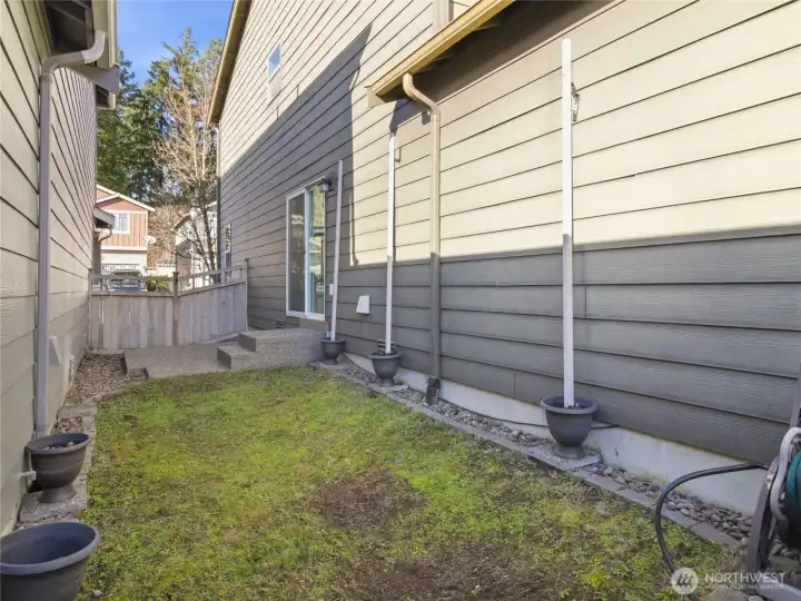 Enough room to bbq, garden or play.