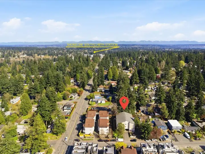 Shoreline Light rail station. 10 min bus ride