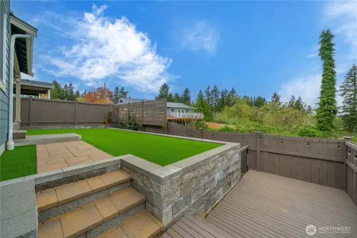 step down to backyard deck