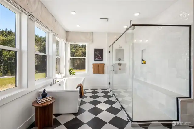 Picture of Primary bathroom is from Model Home.  For illustration purposes.  Colors and finishes may vary.