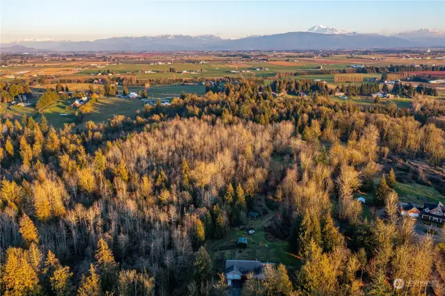 Aerial view of property. The white house is at 9554 Weidkamp Rd..