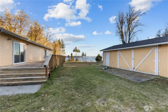 Outbuilding with Storage Great for Lawn Tractor