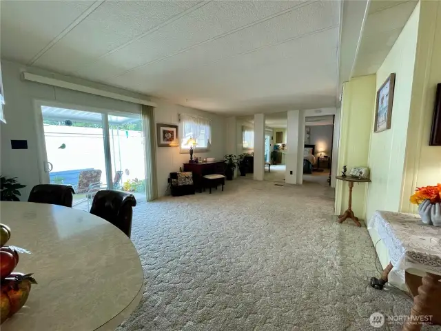 From kitchen looking at the family room