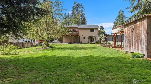 Backyard- fire pit is just out of frame