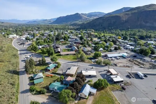 Great location in Twisp for a convenient walkable non car-dependent home. Groceries, Pharmacy, Hardware, Twisp Works, Library, Bakery, Farmers market all nearby amenities.