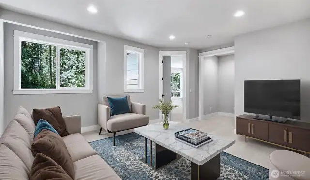 Versatile Loft area. Virtually staged.