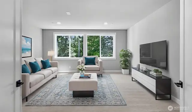 Versatile Rec Room. Virtually staged.
