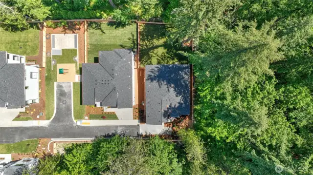 Lot #5 is located at the end of the cul-de-sac (far right house in this photo)