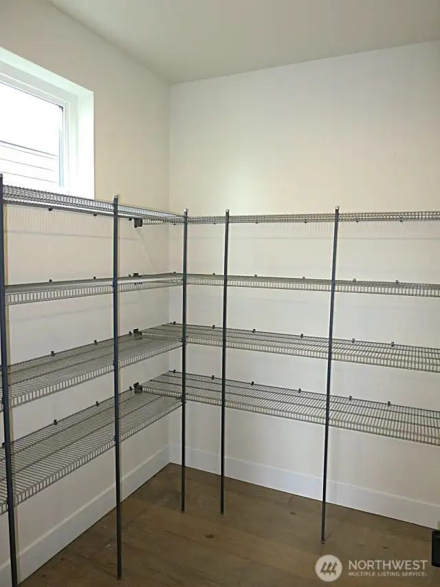 Oversized walk-in pantry.