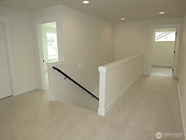 Landing with laundry at the end.
