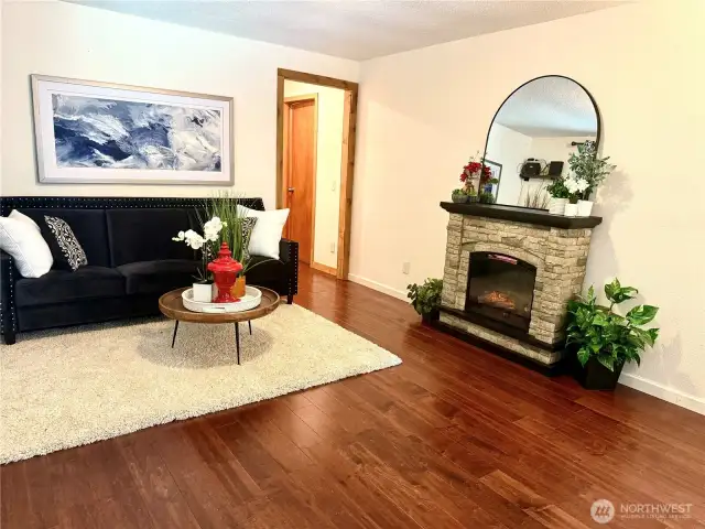 Cozy fireplace to keep you warm on winter evenings.
