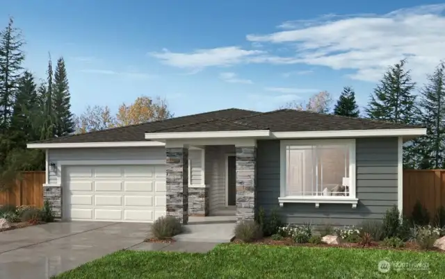 Homesite 07 Elevation C, color scheme I with Masonry