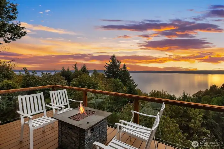 Main level deck view of the Puget Sound.