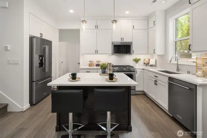 Interior of a furnished Poppy. Finishes and surfaces my differ from subject property.