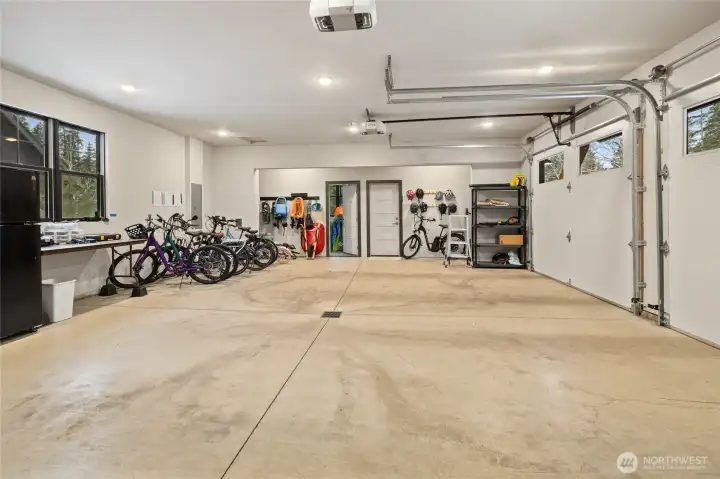 Two car garage with storage
