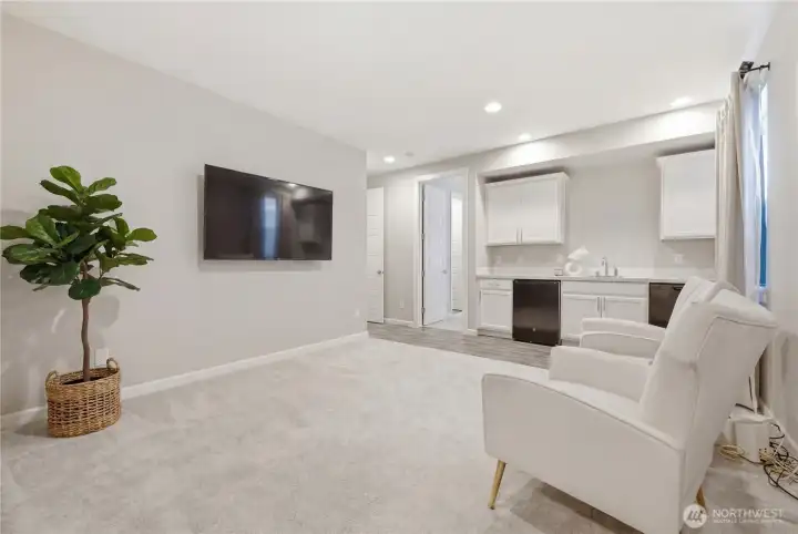 Main floor apartment living room with separate entrance