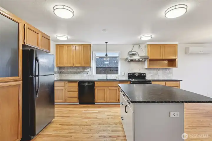 Kitchen with convenient garage access just left of the dishwasher.