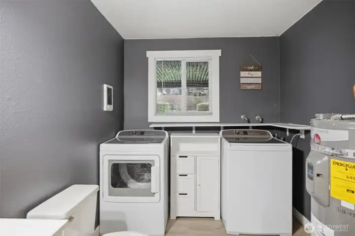 Lower level laundry room.