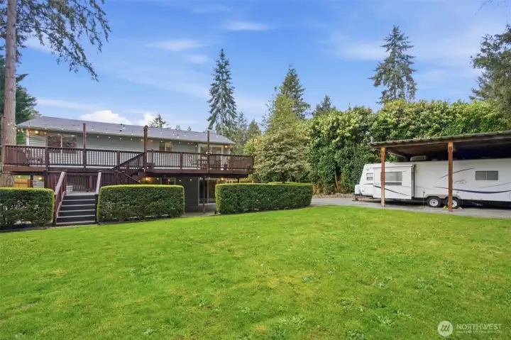 Check out this HUGE back yard, it is fully fenced and ready for play!