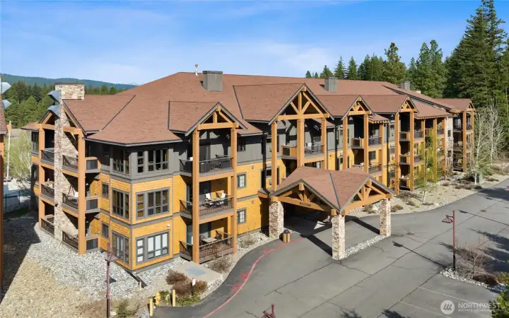 Aerial view of Trailhead Condos