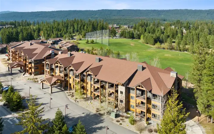Aerial view of Trailhead Condos