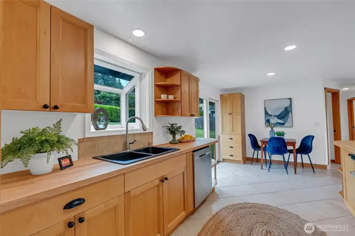 kitchen and dining space