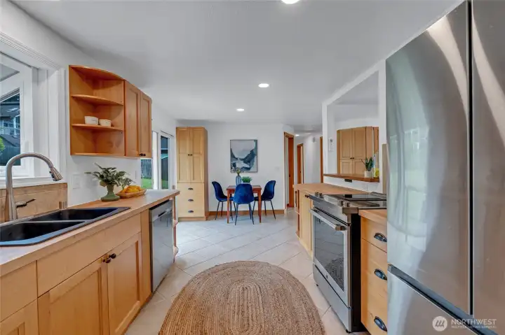 kitchen and dining space
