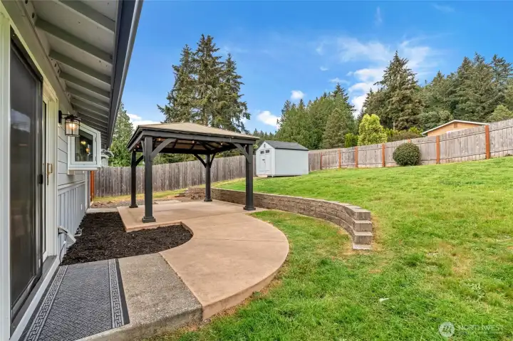 back patio and yard