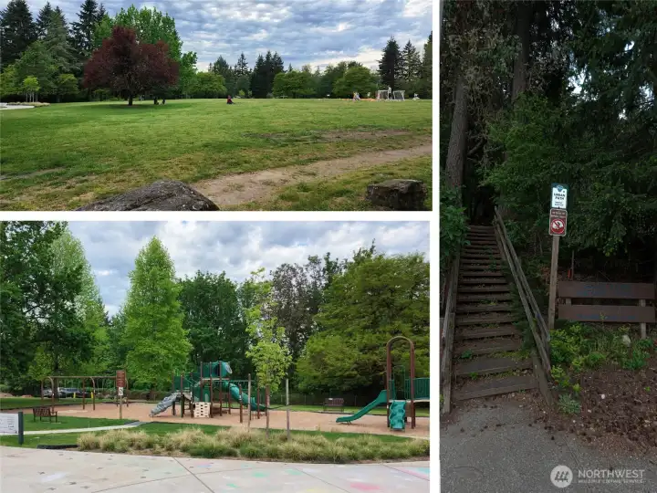 path around the corner that goes to the park