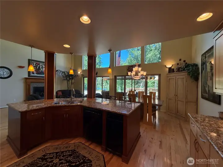 Beautifully appointed kitchen with tons of cabinets for storage.