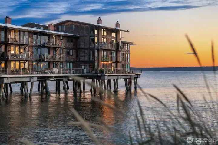 The iconic Harbor West building with magical sunsets and unbeatable views.