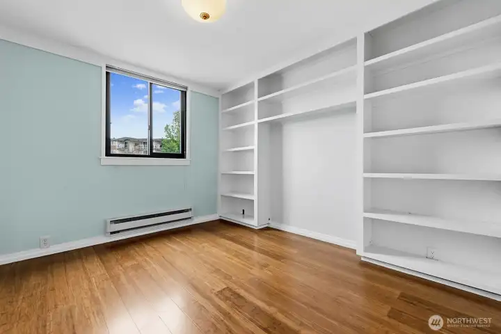 The second bedroom has room for your office with the convenience of using the Murhpy bed for guests.