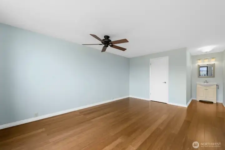 Walk-in closet door.