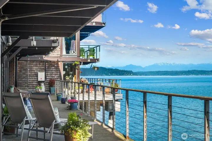 The deck stretches the length of the unit.
