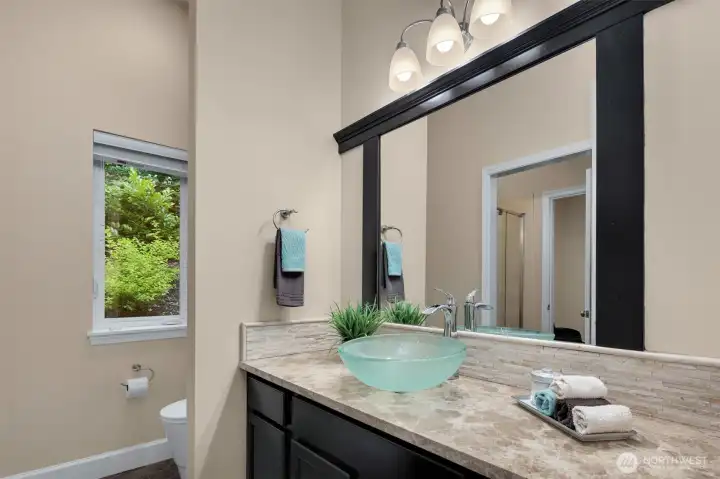 3/4 bath off the main floor office/4th bedroom.