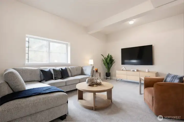 Large downstairs basement.