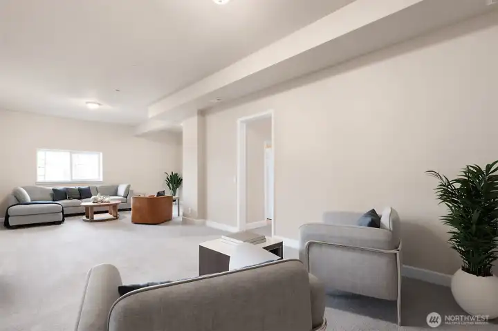 Large downstairs basement.