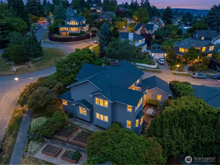 Beautifully situated on a corner lot.