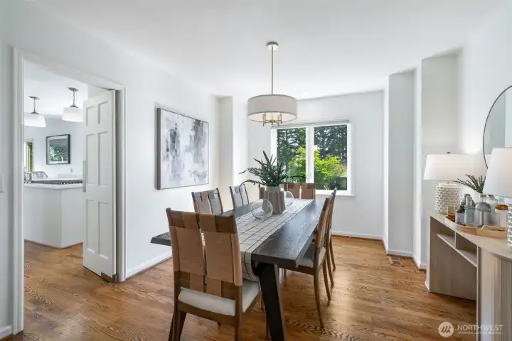 Spacious dining room.