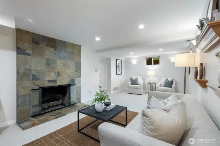 Lower level living area.