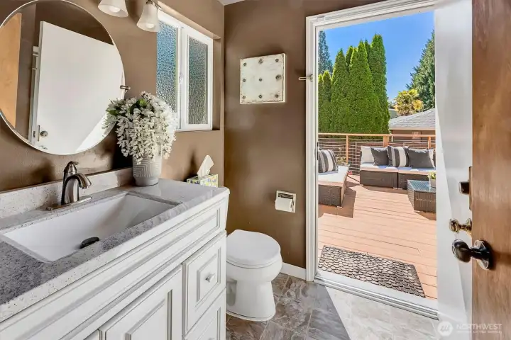 ~main floor guest 3/4 bath also opens to deck ~main floor guest 3/4 bath also opens to deck