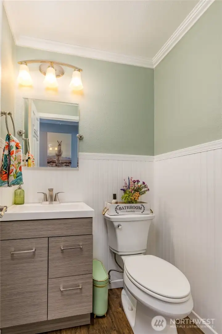 Elegant half bath on the main floor Elegant half bath on the main floor