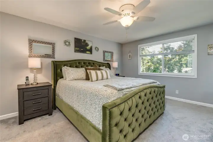 Primary suite includes dual closets and a private 3/4 bathroom Primary suite includes dual closets and a private 3/4 bathroom