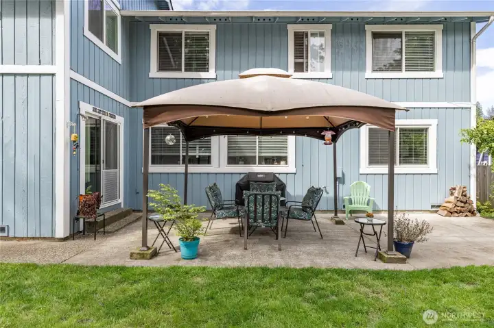 Metal gazebo provides beautiful shade and shelter Metal gazebo provides beautiful shade and shelter