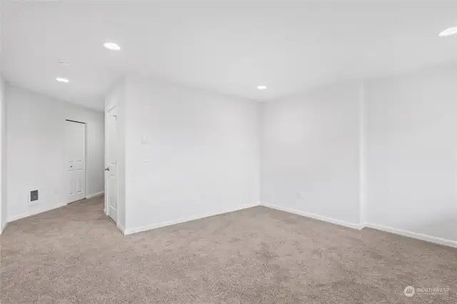 Lower level Rec/family/bonus room. Storage closets