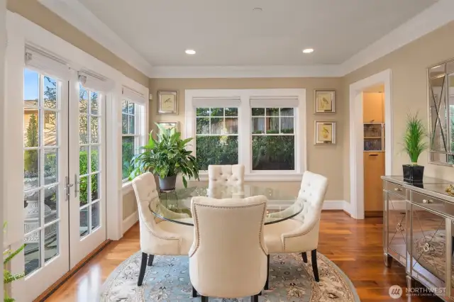 We love how this informal dining area opens right out to balcony. You will enjoy the symphony of seasons both inside and outside your door