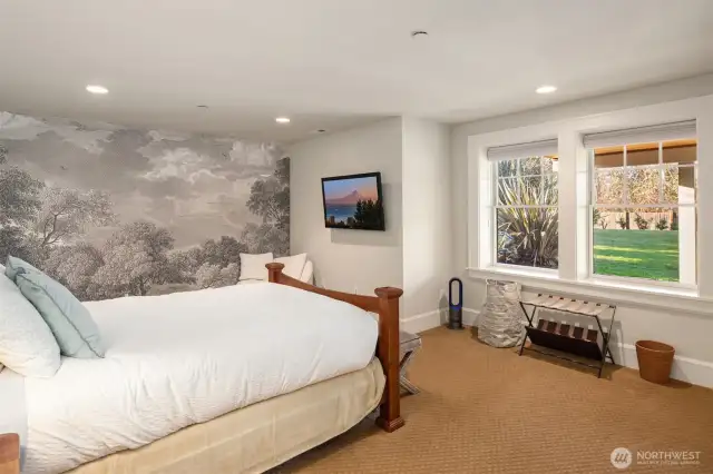 Lower level bedroom with large closet and bath