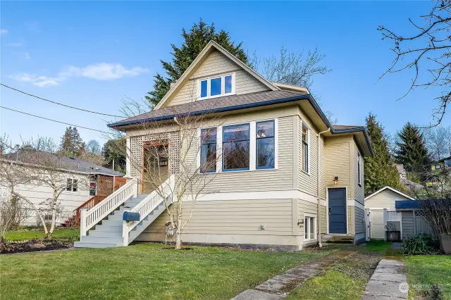 Off-street parking in driveway along side of home