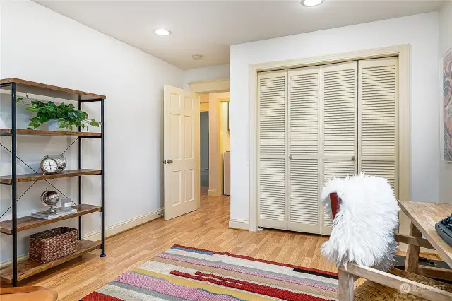 Large closet in lower bedroom