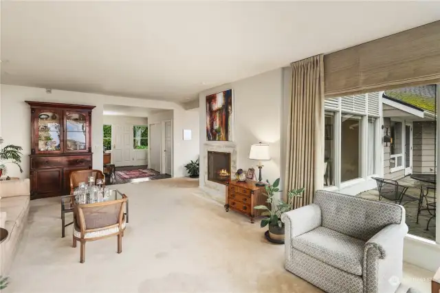 Looking from living room at main entrance/foyer.